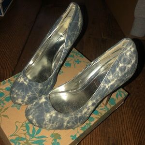 Blue Denim like Platform Pump